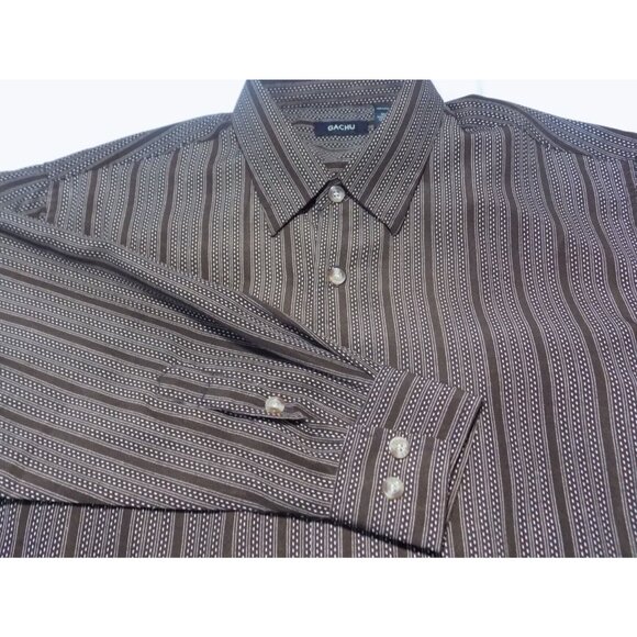 Gachu Other - Vintage Gachu Men Shirt Large L Long Sleeve Disco Y2K Brown Button Up